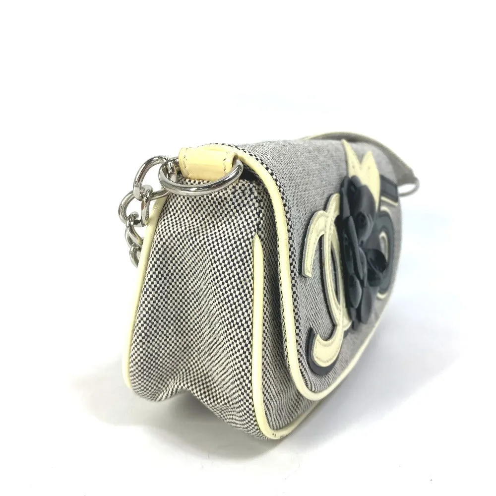 CHANEL Shoulder Bag canvas Gray type No.5 CC Camellia COCO Mark Chain