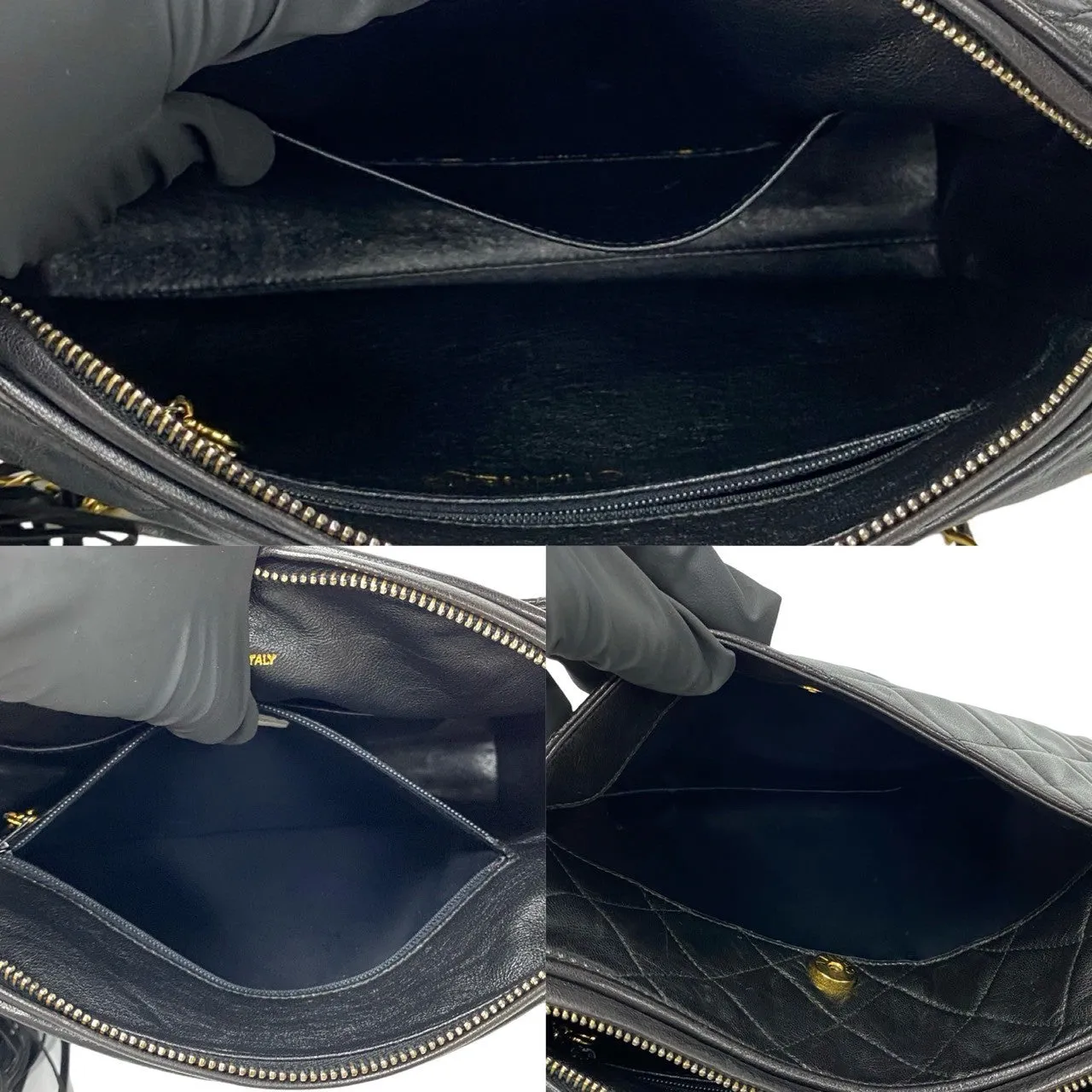 CHANEL Shoulder Bag lambskin black Matrasse