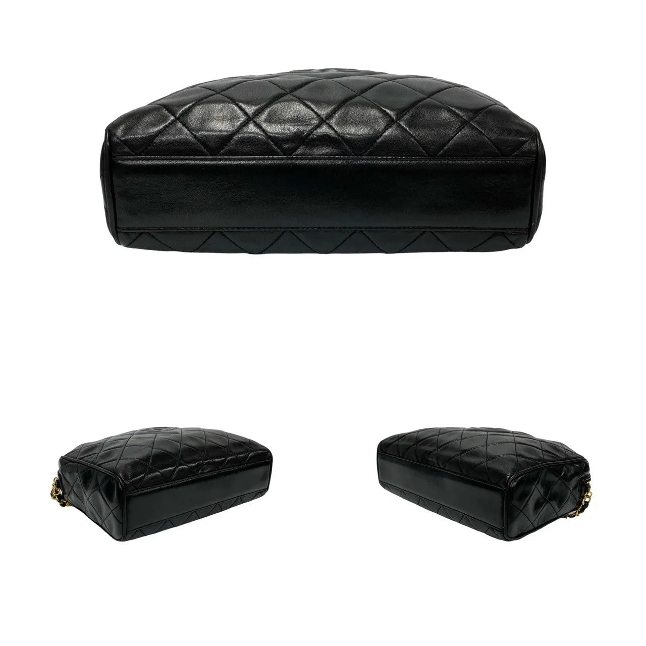 CHANEL Shoulder Bag lambskin black Matrasse