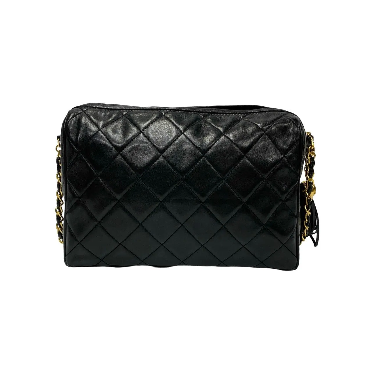 CHANEL Shoulder Bag lambskin black Matrasse