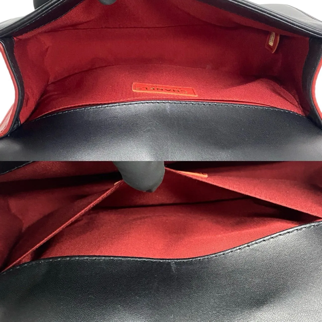 CHANEL Shoulder Bag lambskin Red Matrasse Boy chanel