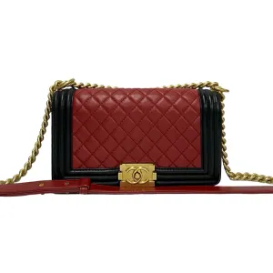 CHANEL Shoulder Bag lambskin Red Matrasse Boy chanel