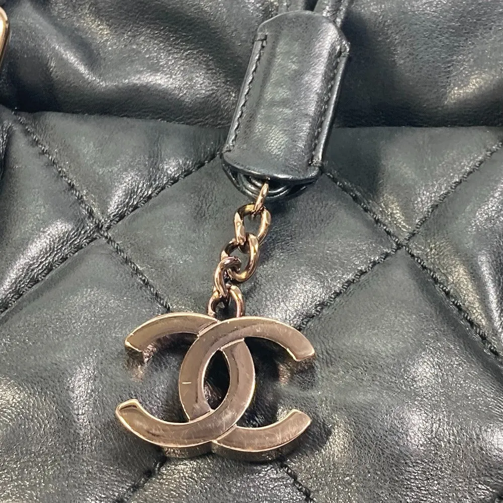 CHANEL Shoulder Bag leather black CC COCO Mark Matrasse quilting Women Used