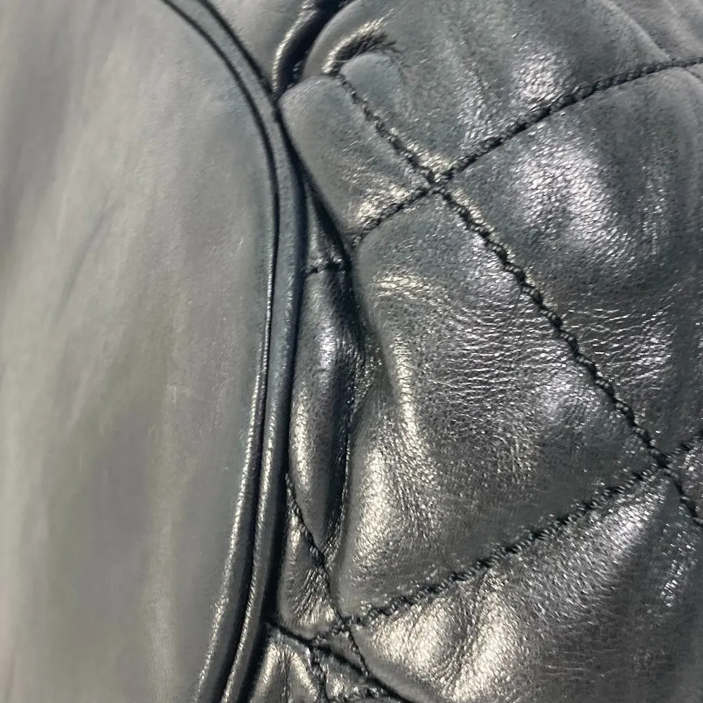 CHANEL Shoulder Bag leather black CC COCO Mark Matrasse quilting Women Used