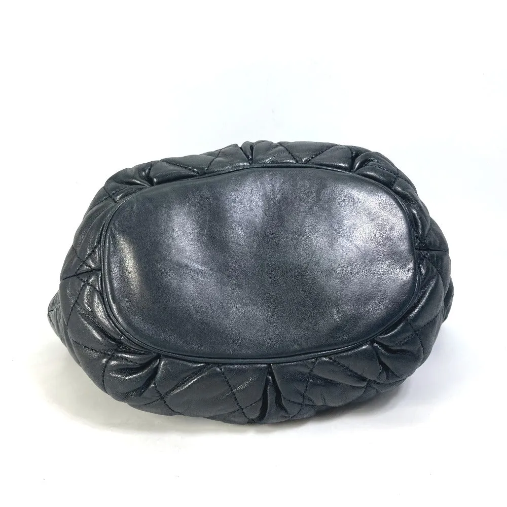CHANEL Shoulder Bag leather black CC COCO Mark Matrasse quilting Women Used