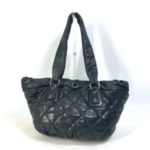 CHANEL Shoulder Bag leather black CC COCO Mark Matrasse quilting Women Used