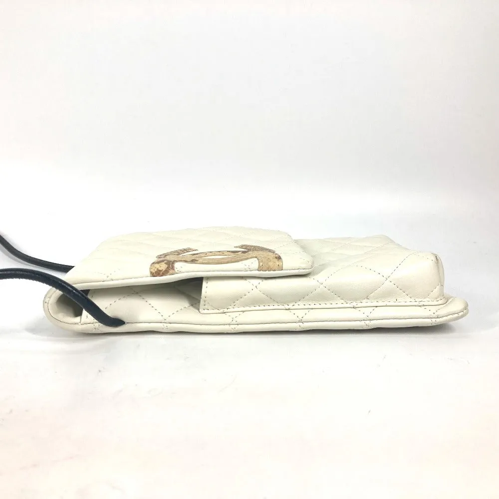 CHANEL Shoulder Bag leather white Cambon line CC COCO Mark Women Used