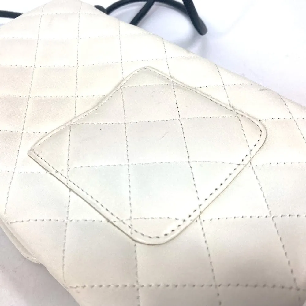 CHANEL Shoulder Bag leather white Cambon line CC COCO Mark Women Used