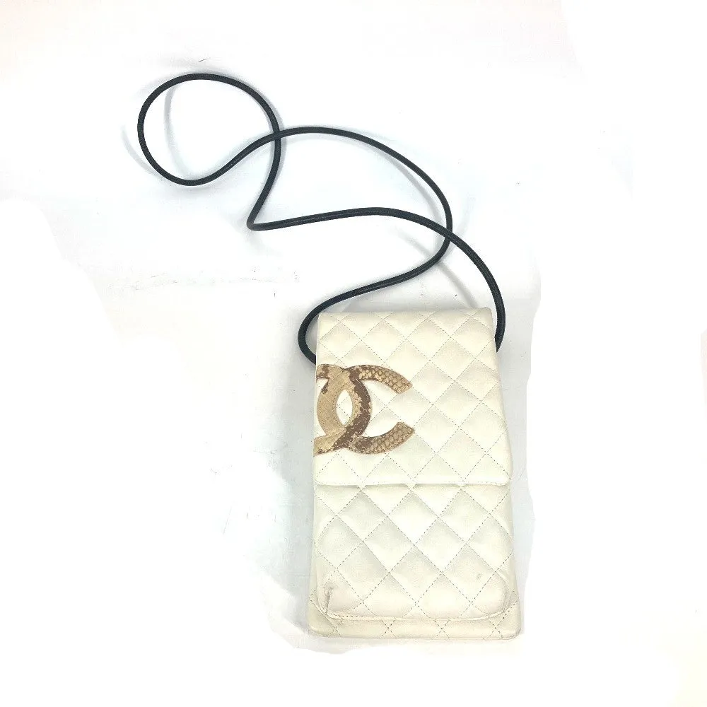 CHANEL Shoulder Bag leather white Cambon line CC COCO Mark Women Used