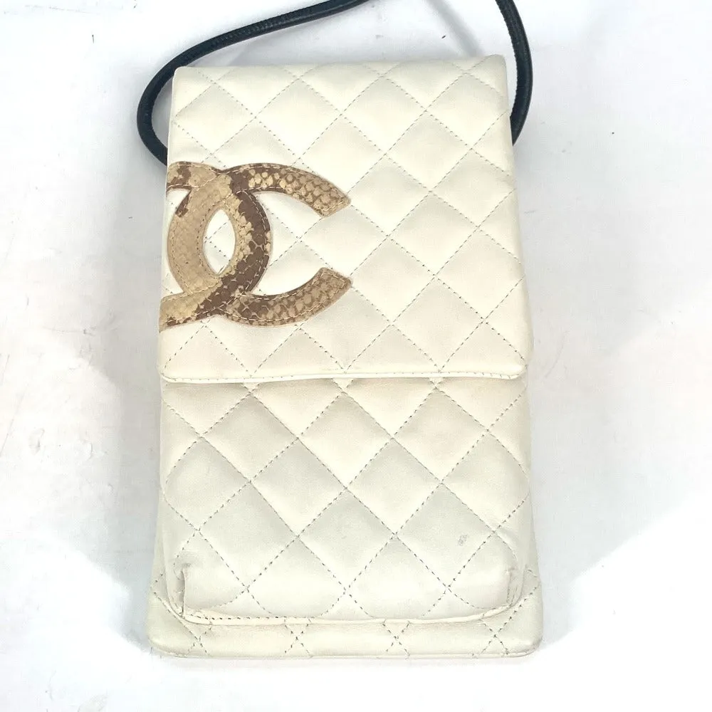 CHANEL Shoulder Bag leather white Cambon line CC COCO Mark Women Used