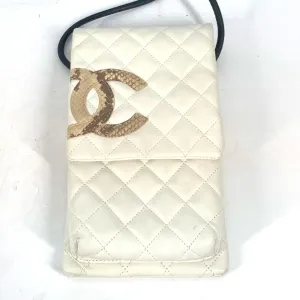 CHANEL Shoulder Bag leather white Cambon line CC COCO Mark Women Used
