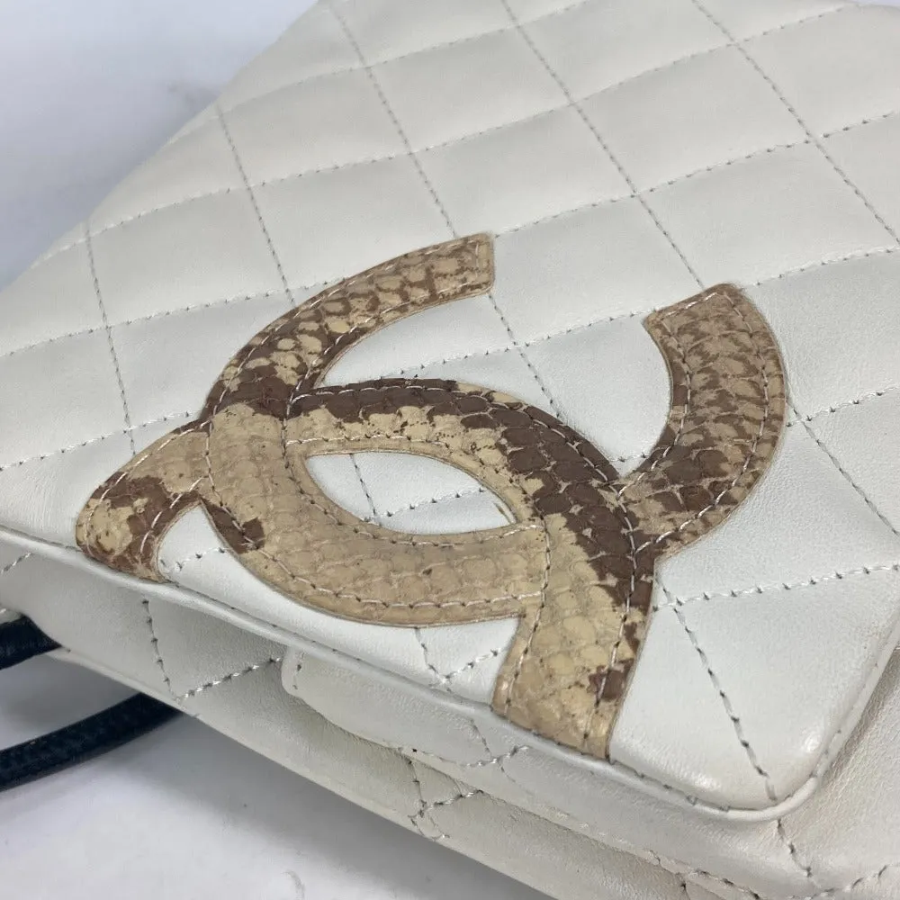CHANEL Shoulder Bag leather white Cambon line CC COCO Mark Women Used