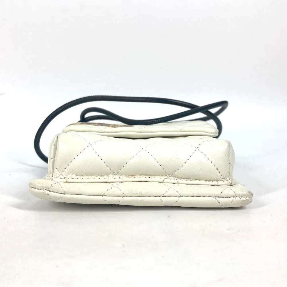 CHANEL Shoulder Bag leather white Cambon line CC COCO Mark Women Used