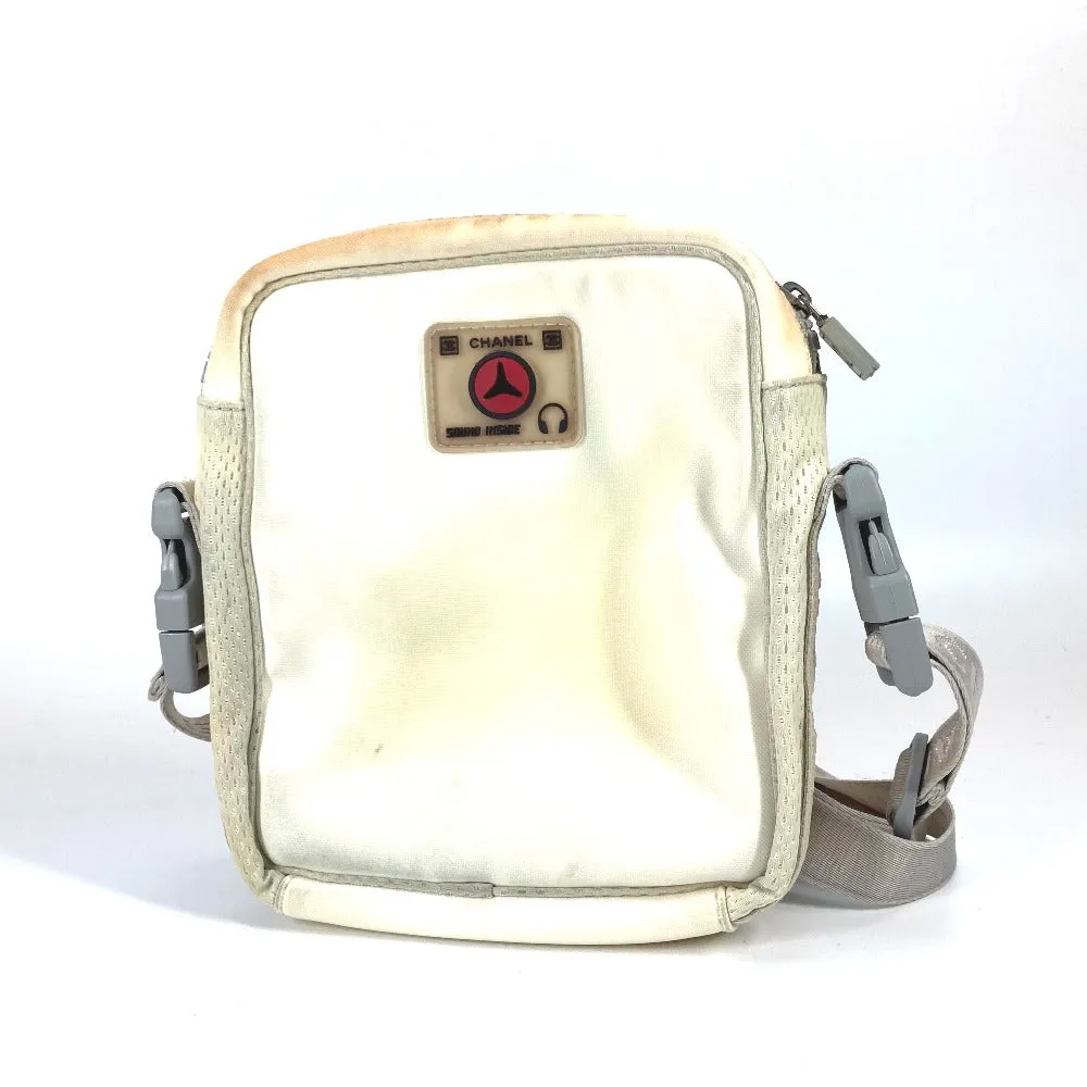 CHANEL Shoulder Bag Nylon white Sports Camellia CC COCO Mark Women Used