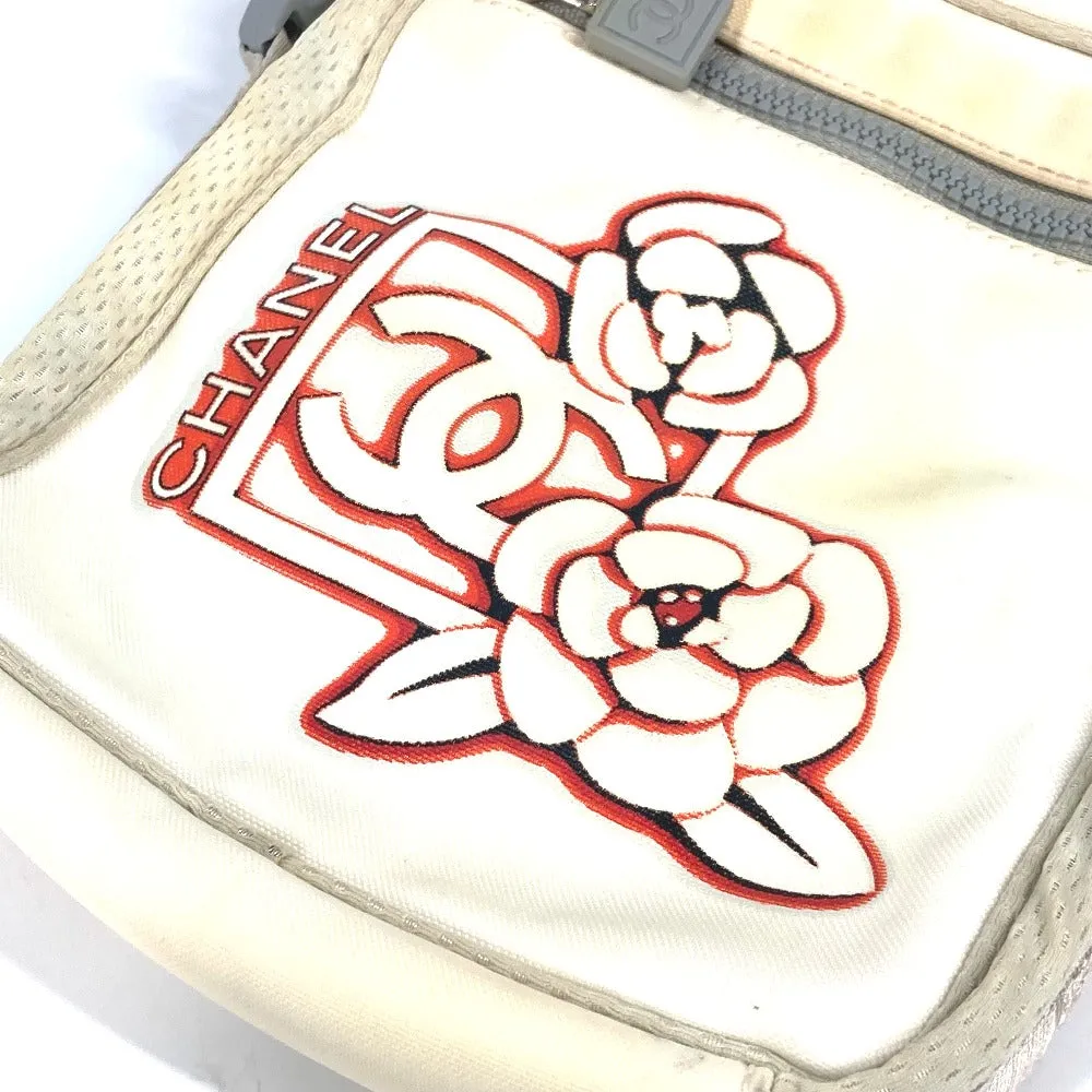 CHANEL Shoulder Bag Nylon white Sports Camellia CC COCO Mark Women Used