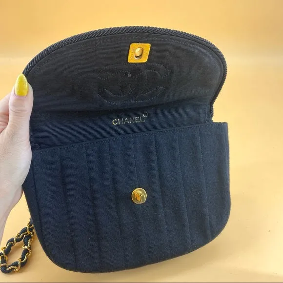 CHANEL Vintage 24k gold cloth shoulder bag