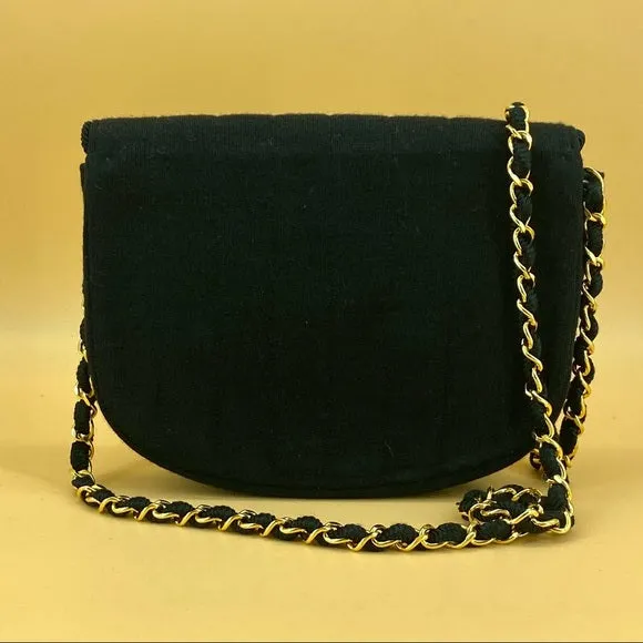 CHANEL Vintage 24k gold cloth shoulder bag