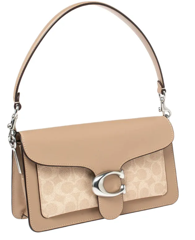 Coach Beige Signature Coated Canvas and Leather Tabby 26 Shoulder Bag