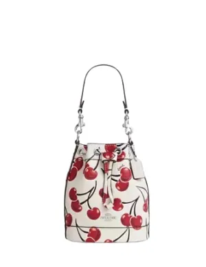 Coach Mini Bucket Bag With Cherry Print