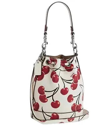 Coach Mini Bucket Bag With Cherry Print