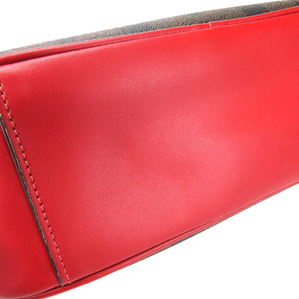 COACH Shoulder Bag 68168 Leather, PVC Red Signature Women Used