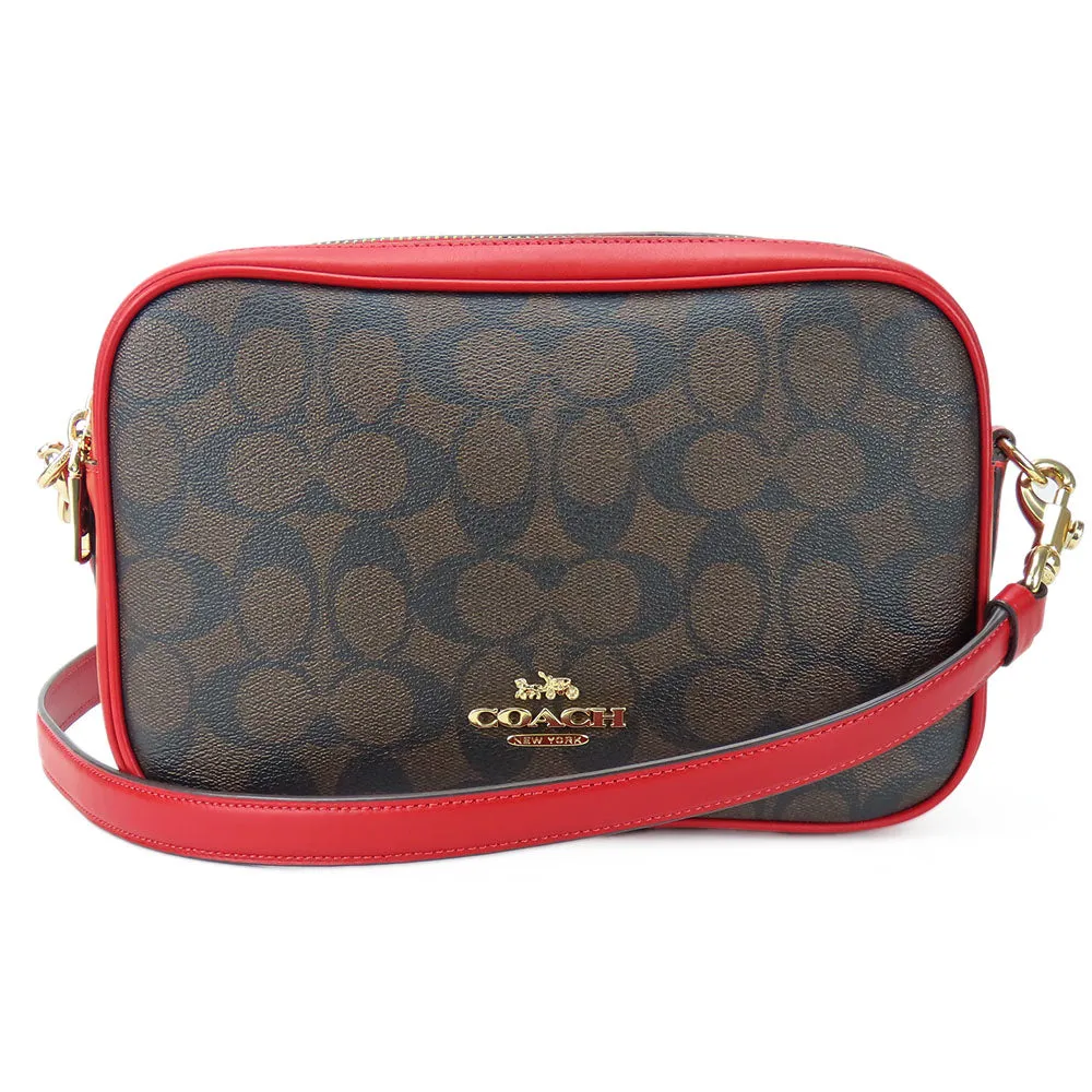 COACH Shoulder Bag 68168 Leather, PVC Red Signature Women Used
