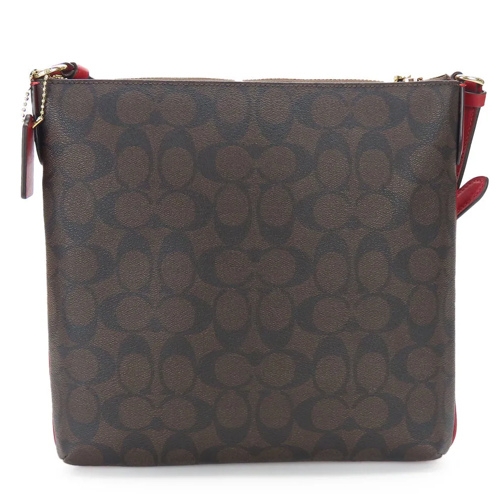 COACH Shoulder Bag C1554 PVC, Leather Red Signature Women Used