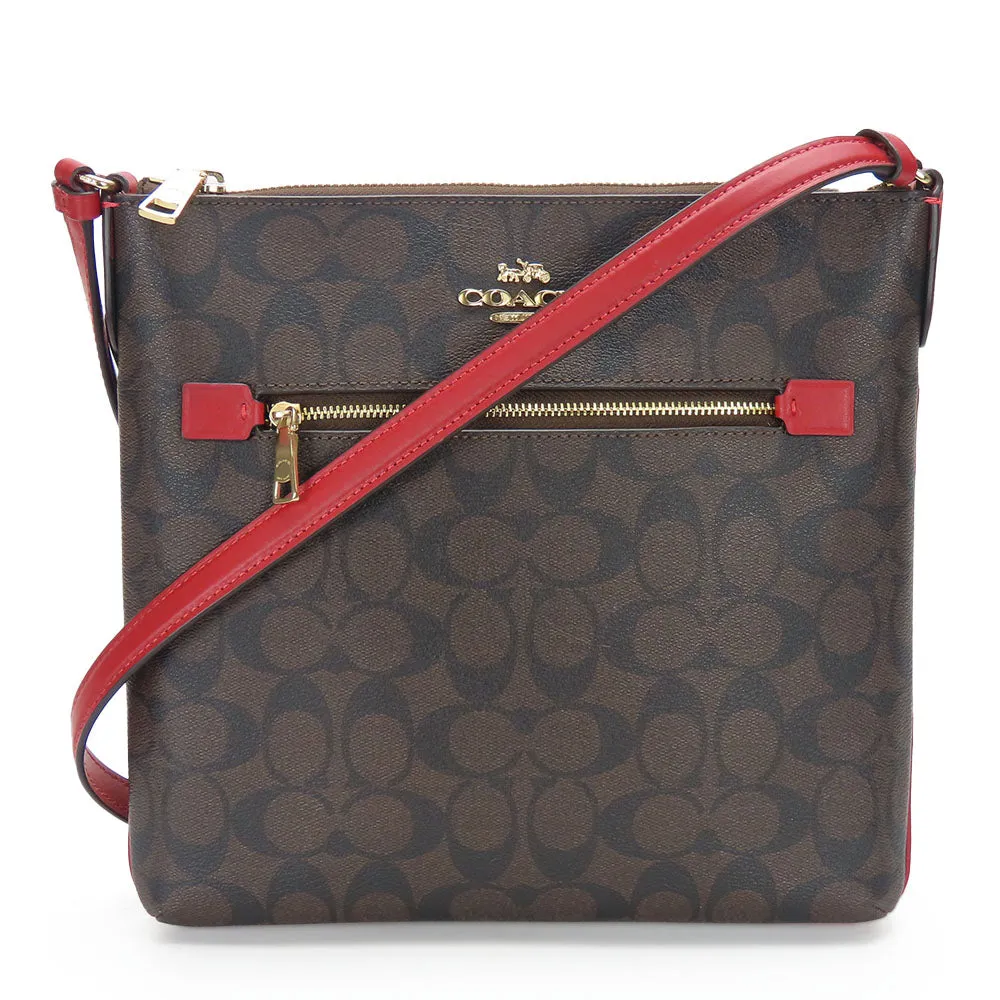 COACH Shoulder Bag C1554 PVC, Leather Red Signature Women Used