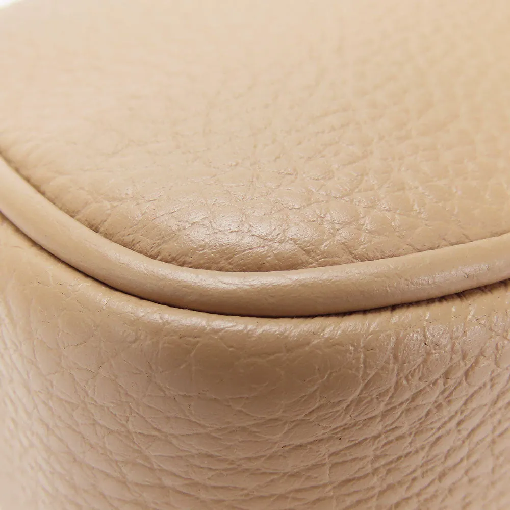 COACH Shoulder Bag CQ875 leather beige Mini Jamie Women Used