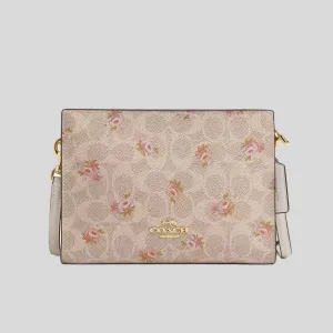 COACH Slim Crossbody Bag In Signature Canvas With Floral Print Sand Multi CBA71
