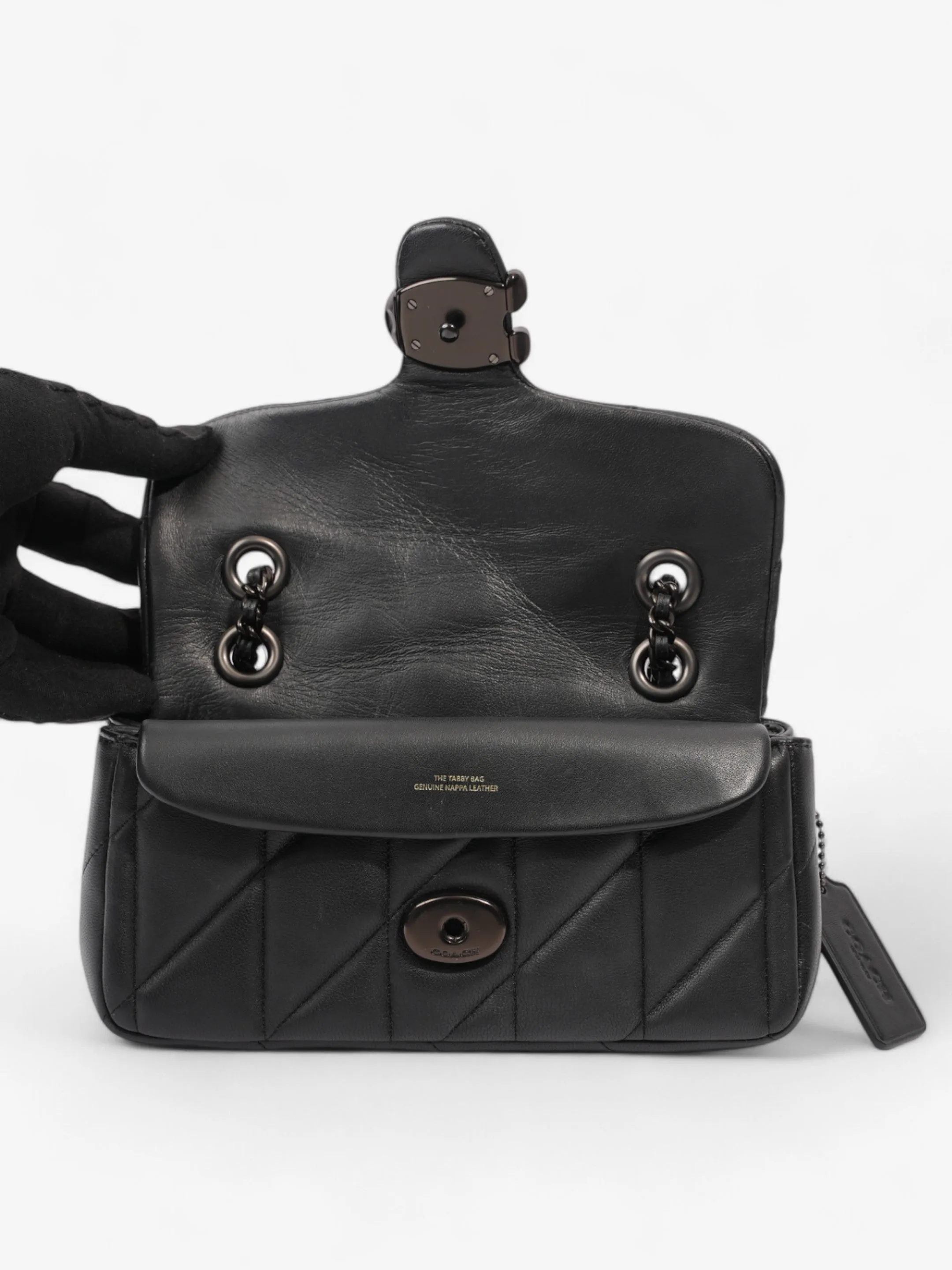 Coach Tabby Shoulder Bag Black Leather 20
