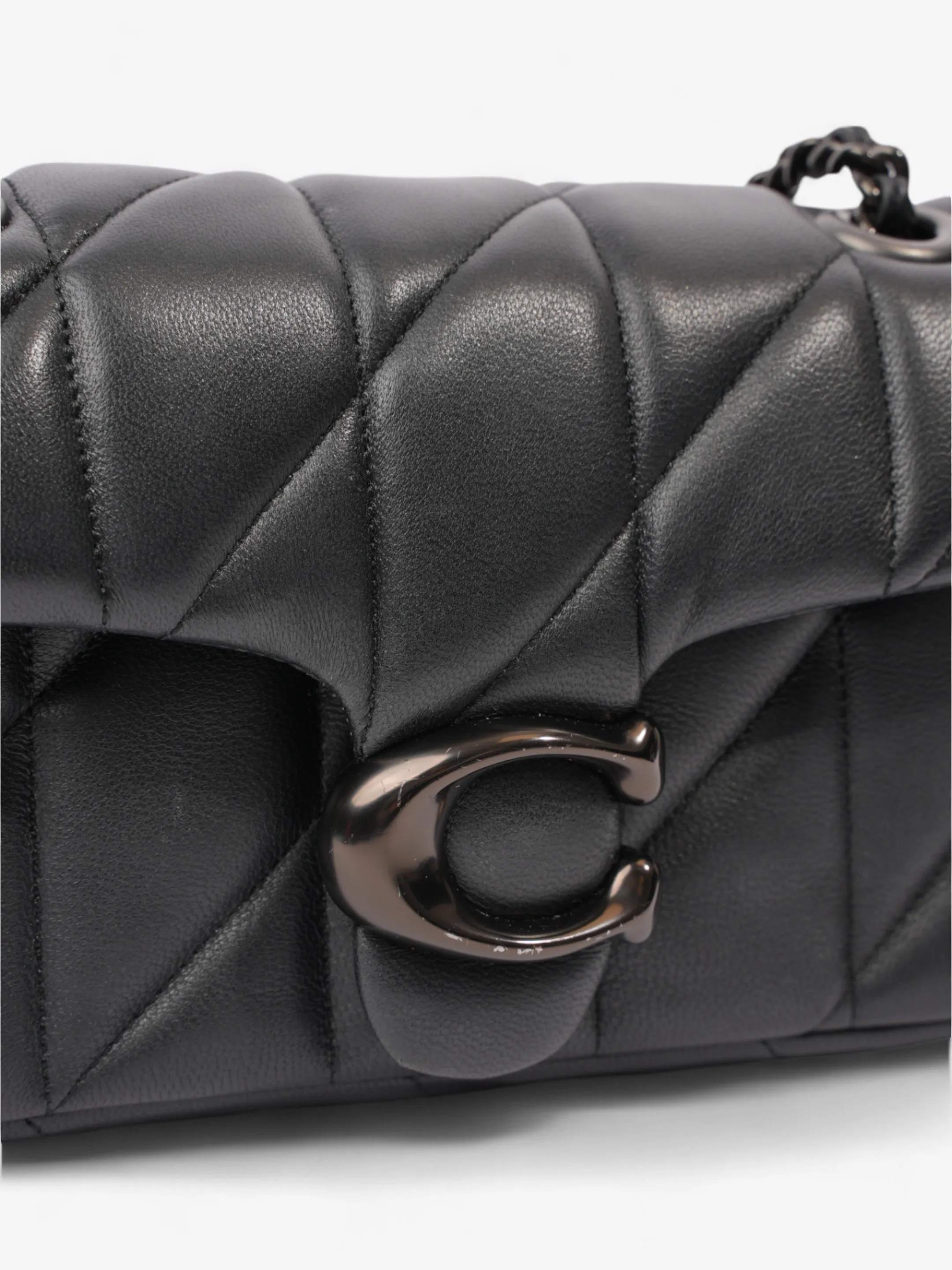 Coach Tabby Shoulder Bag Black Leather 20