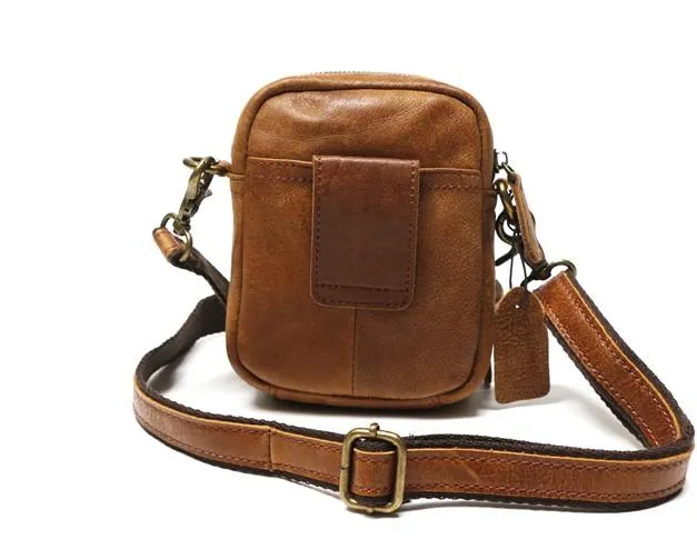 Cool Leather Belt Pouch Mens Waist Bag Shoulder Bag for Men