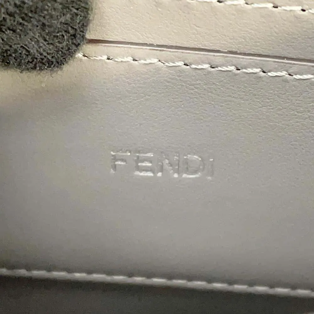FENDI Peekaboo I.C.U. X-Cross 2WAY Shoulder Bag Gray 7VA582 Leather