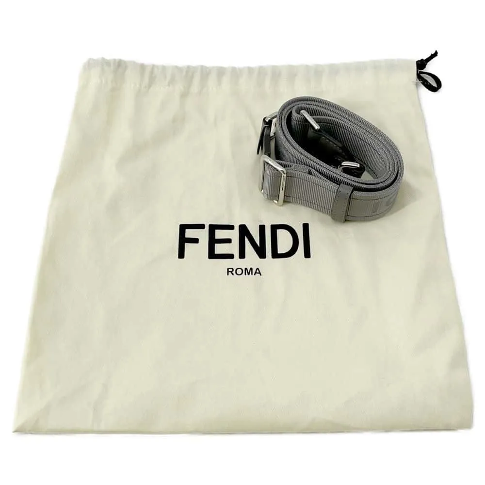 FENDI Peekaboo I.C.U. X-Cross 2WAY Shoulder Bag Gray 7VA582 Leather