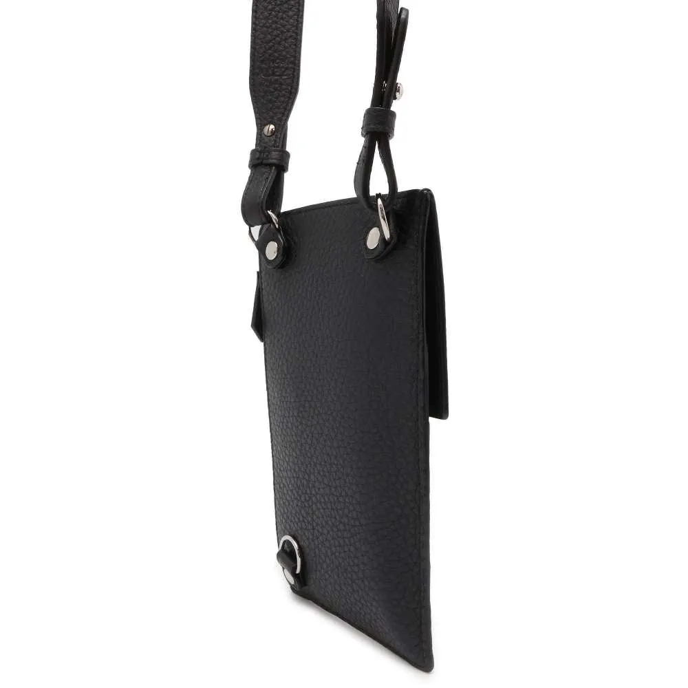 FENDI Pochette Shoulder Bag Black 7AS034 Leather