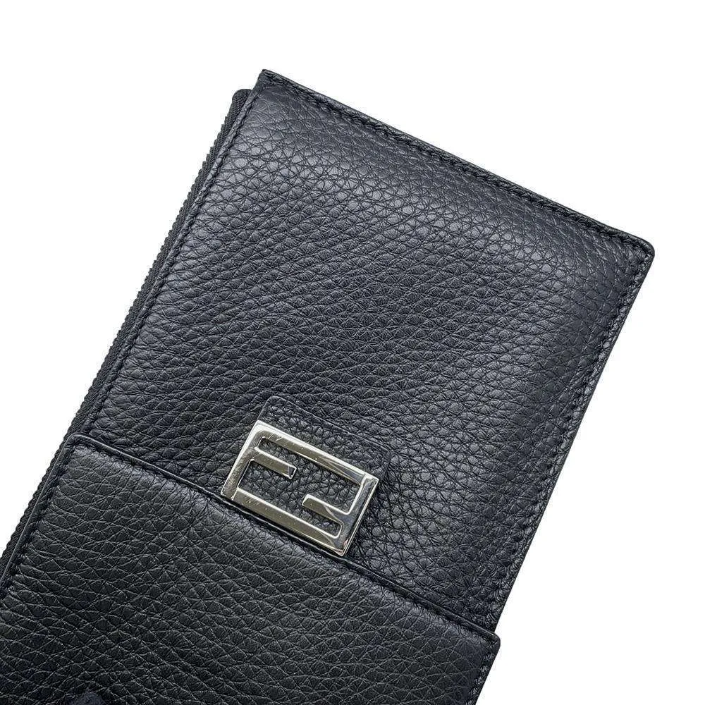 FENDI Pochette Shoulder Bag Black 7AS034 Leather