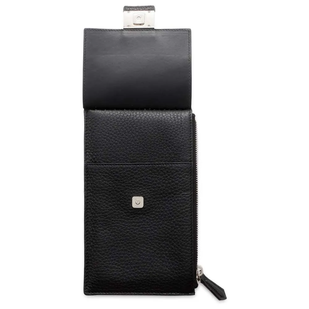 FENDI Pochette Shoulder Bag Black 7AS034 Leather