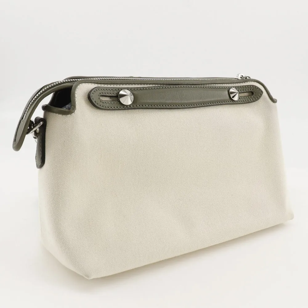 FENDI Shoulder Bag 8BL124 Canvas, Leather Beige / khaki 2WAY handbag By the way medium Women Used