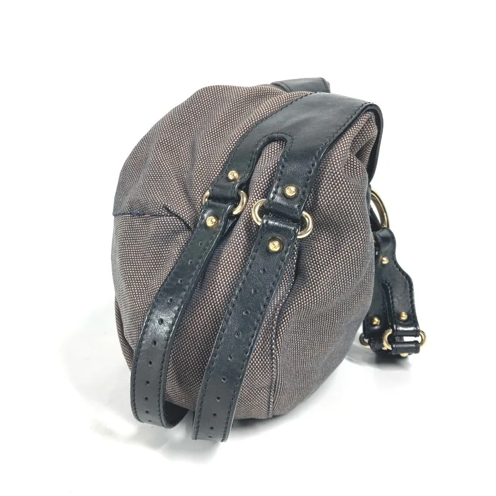 FENDI Shoulder Bag Canvas / leather Brown bag shawl Ribbon Ribon Women Used