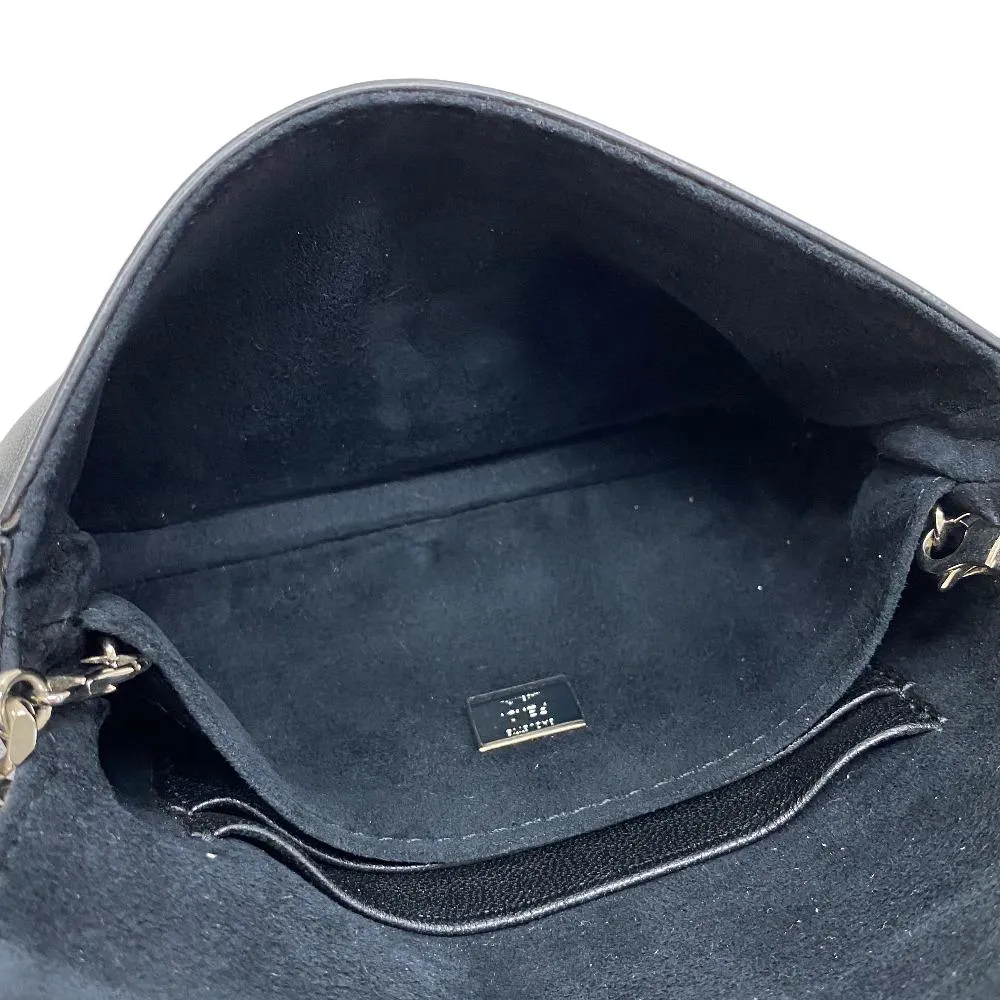 FENDI Shoulder Bag leather black monster Micro baguette