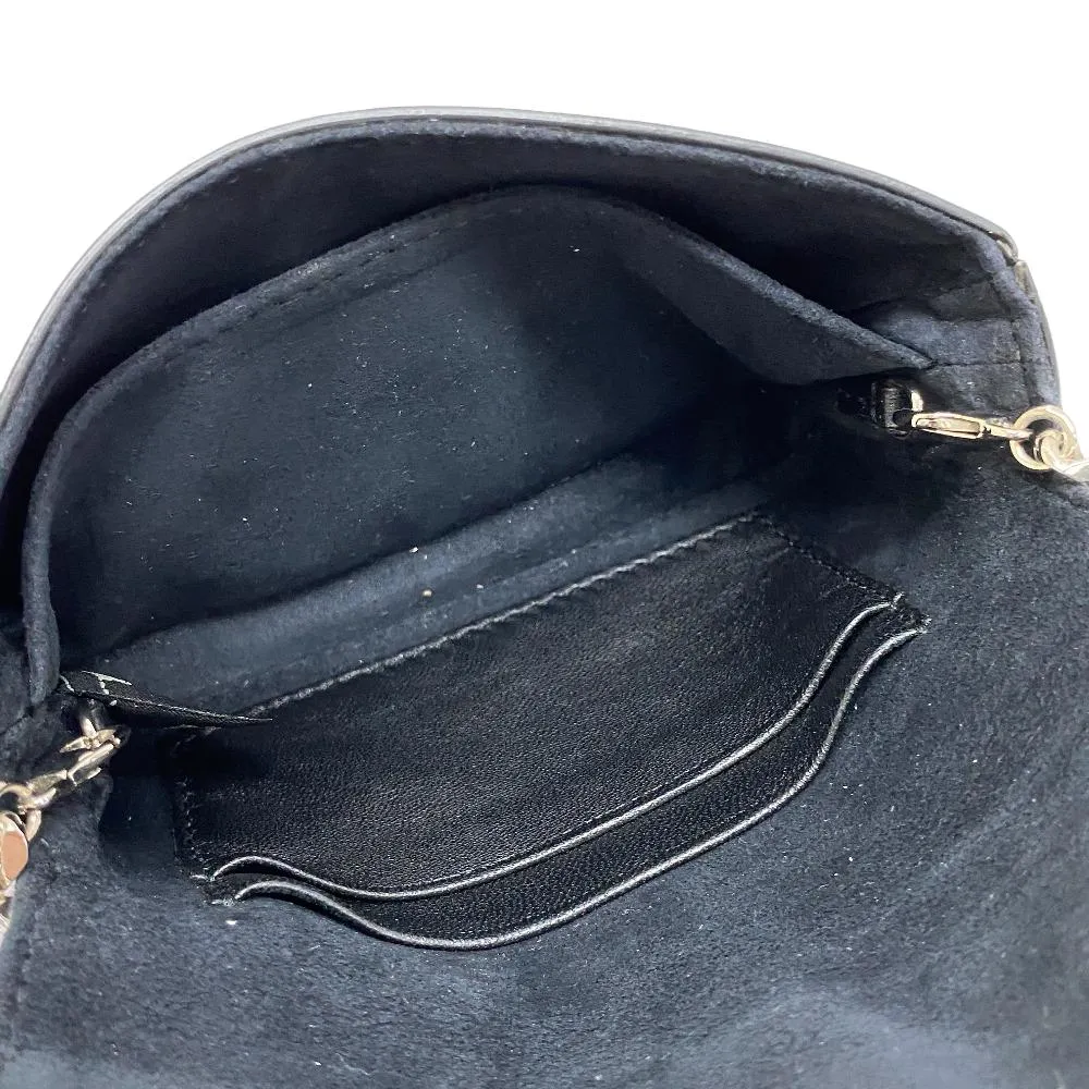 FENDI Shoulder Bag leather black monster Micro baguette