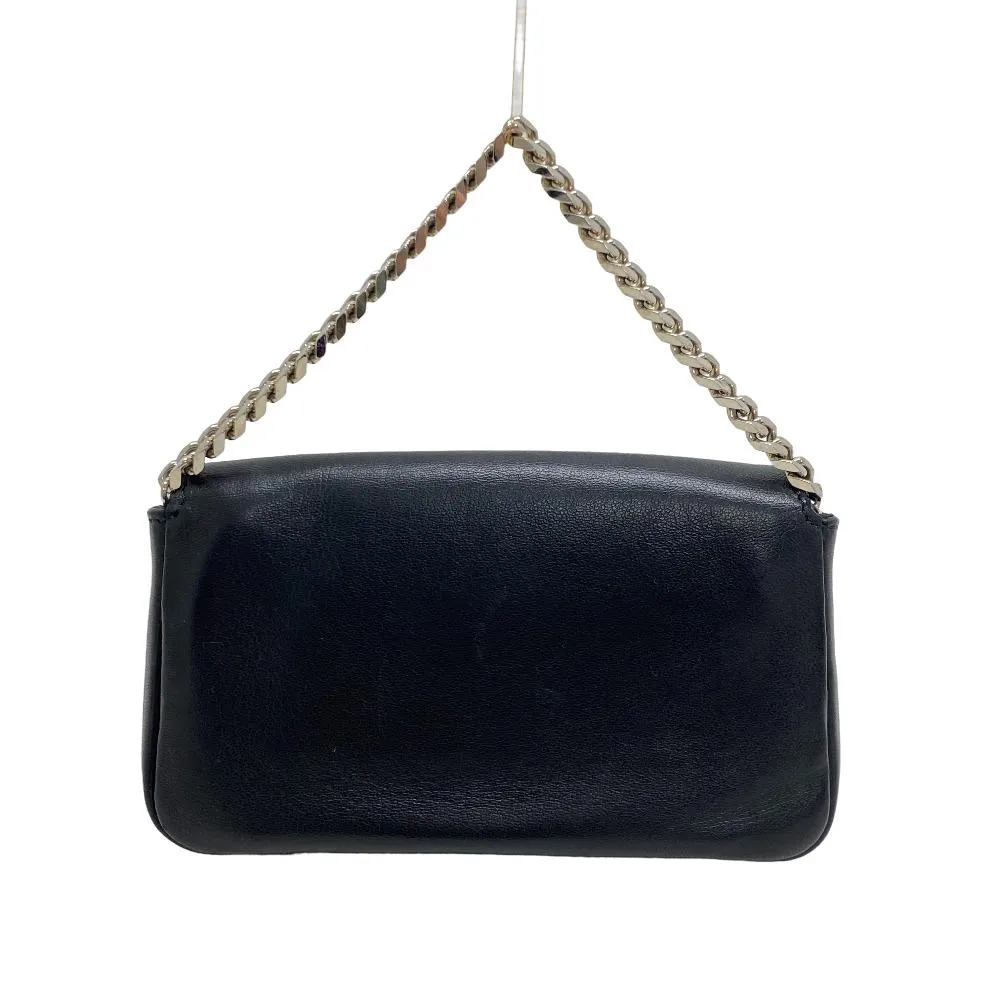 FENDI Shoulder Bag leather black monster Micro baguette