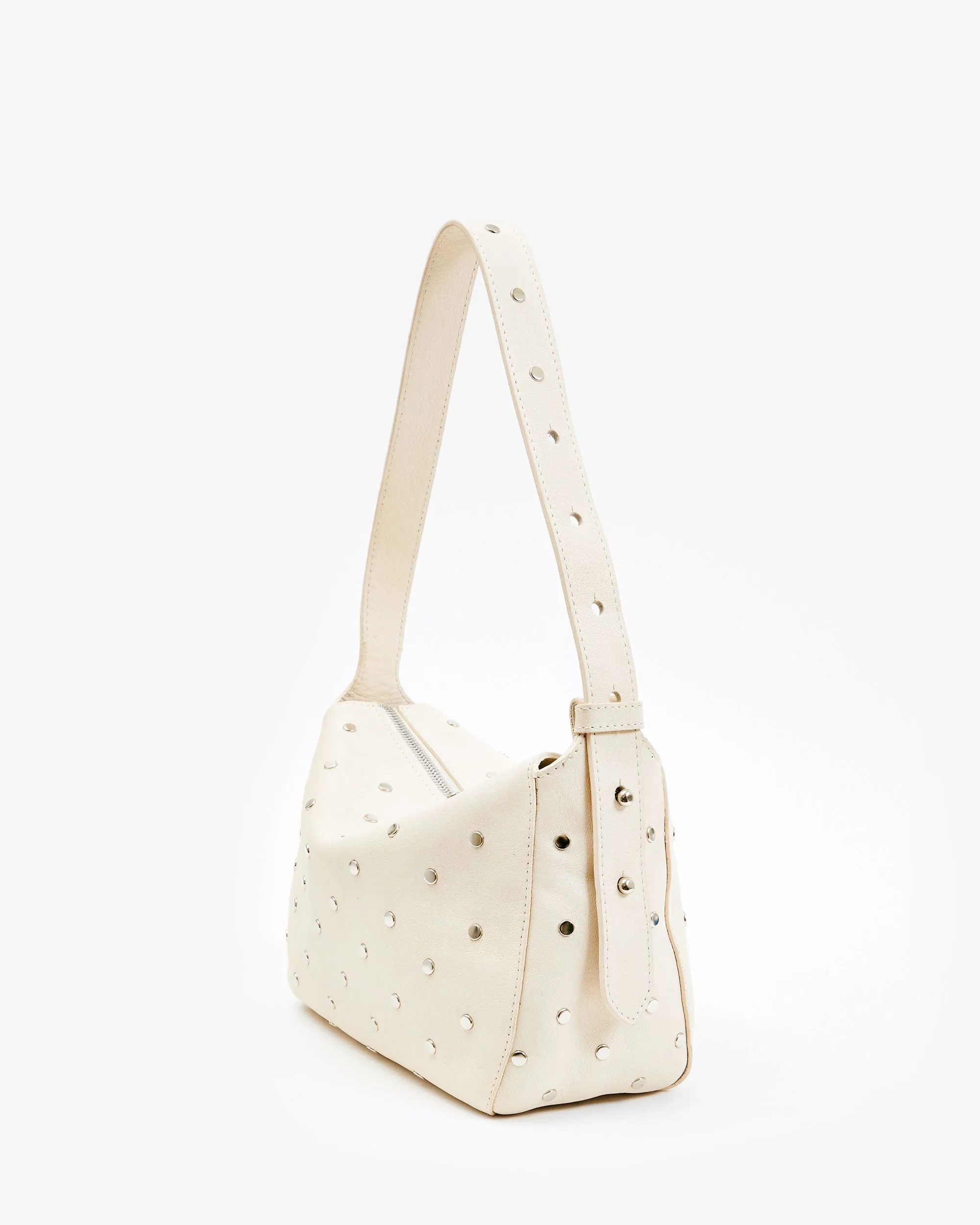 Fleurine Handbags - Shoulder - Fleurine Cream W/ Studs