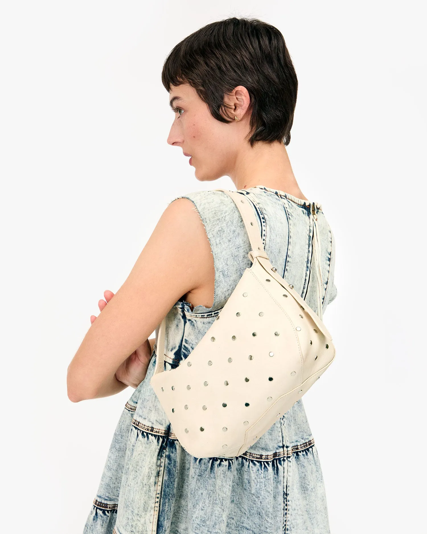 Fleurine Handbags - Shoulder - Fleurine Cream W/ Studs