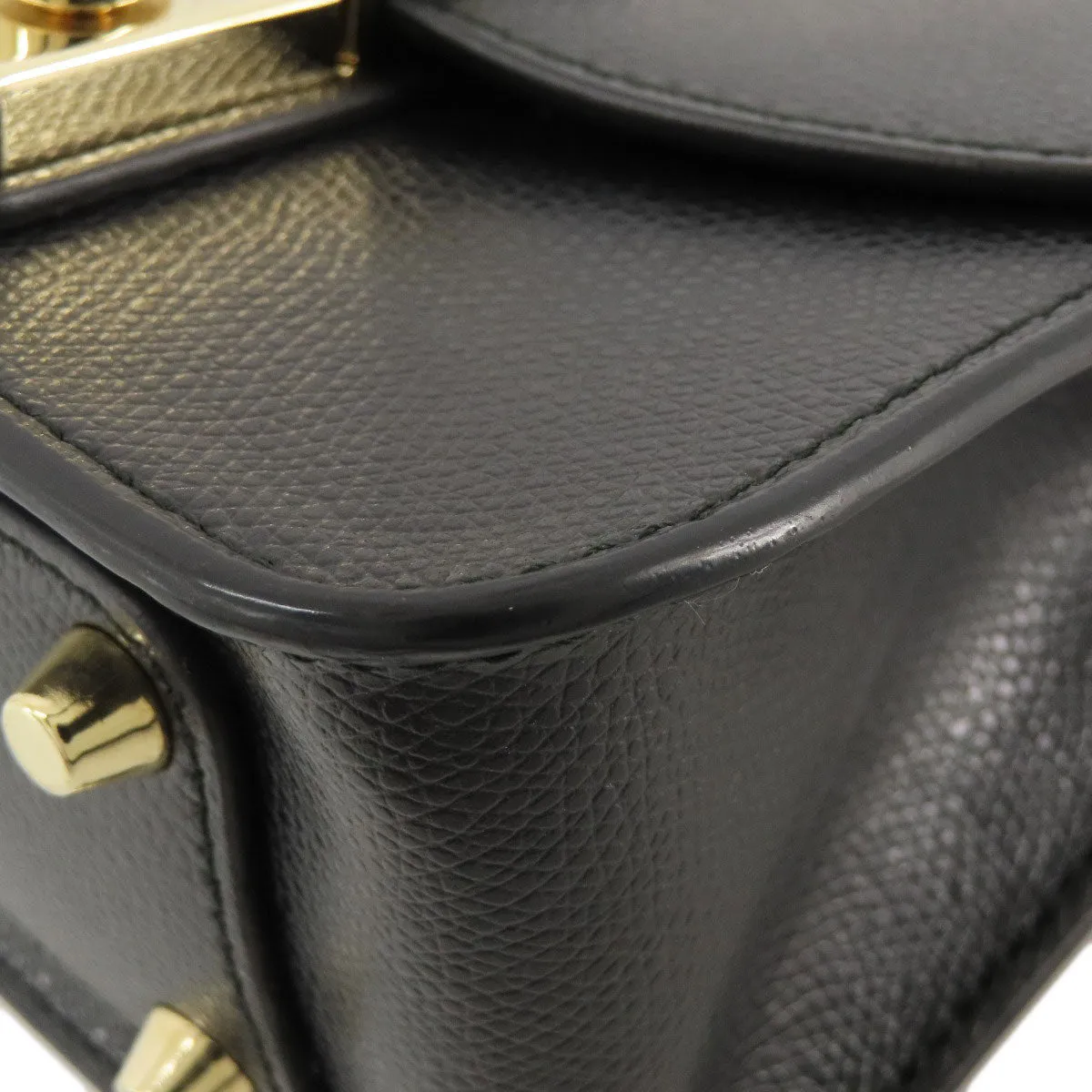 Furla Shoulder Bag leather black metropolis Women Used