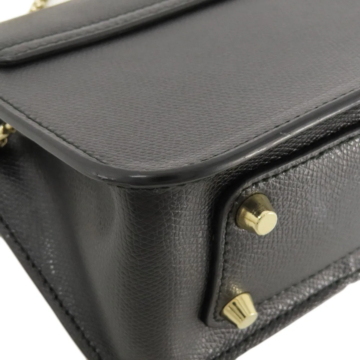 Furla Shoulder Bag leather black metropolis Women Used