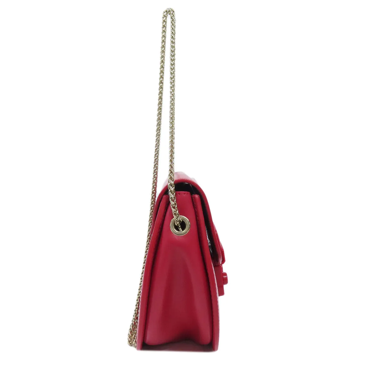 Furla Shoulder Bag leather Red ChainShoulder Women Used