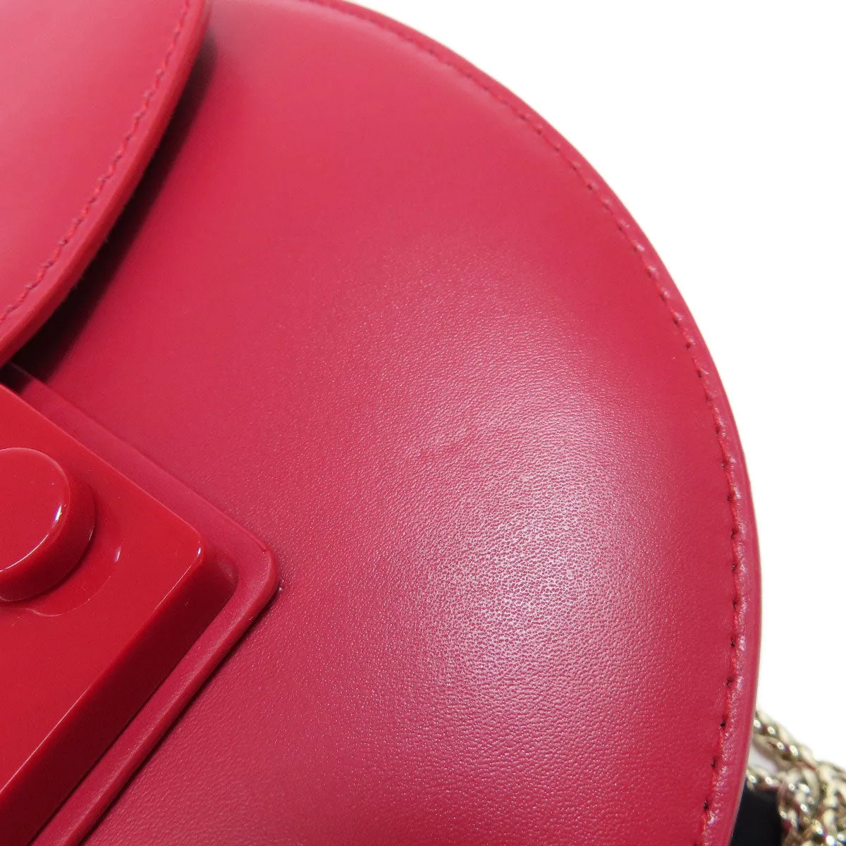 Furla Shoulder Bag leather Red ChainShoulder Women Used