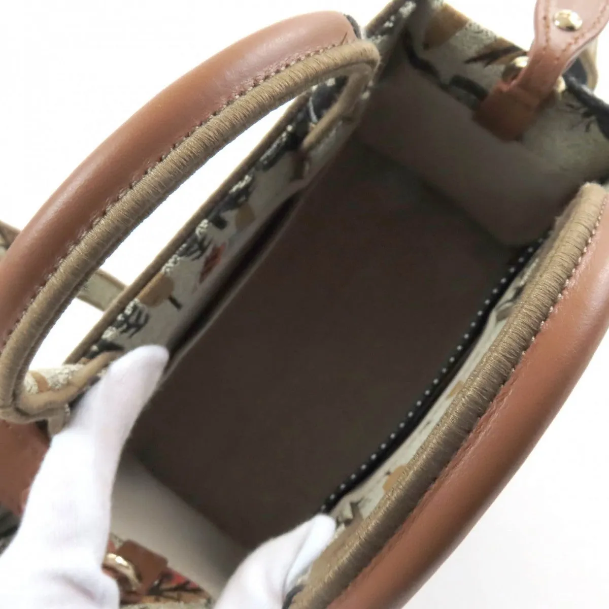 Furla Shoulder Bag WB00352 Polyester , Cotton , Piscose , Leather Multi Opportunity Butterfly Mini Tote Bag